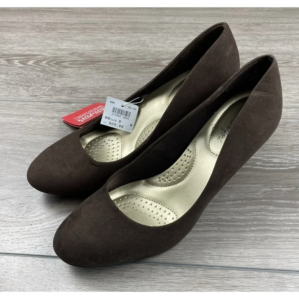 Dexter Comfort Women's Comfort Heel Pumps Brown Size 9W New - Picture 3 of 7